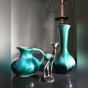 Vintage Blue Mountain Pottery Canada Green Drip Glaze